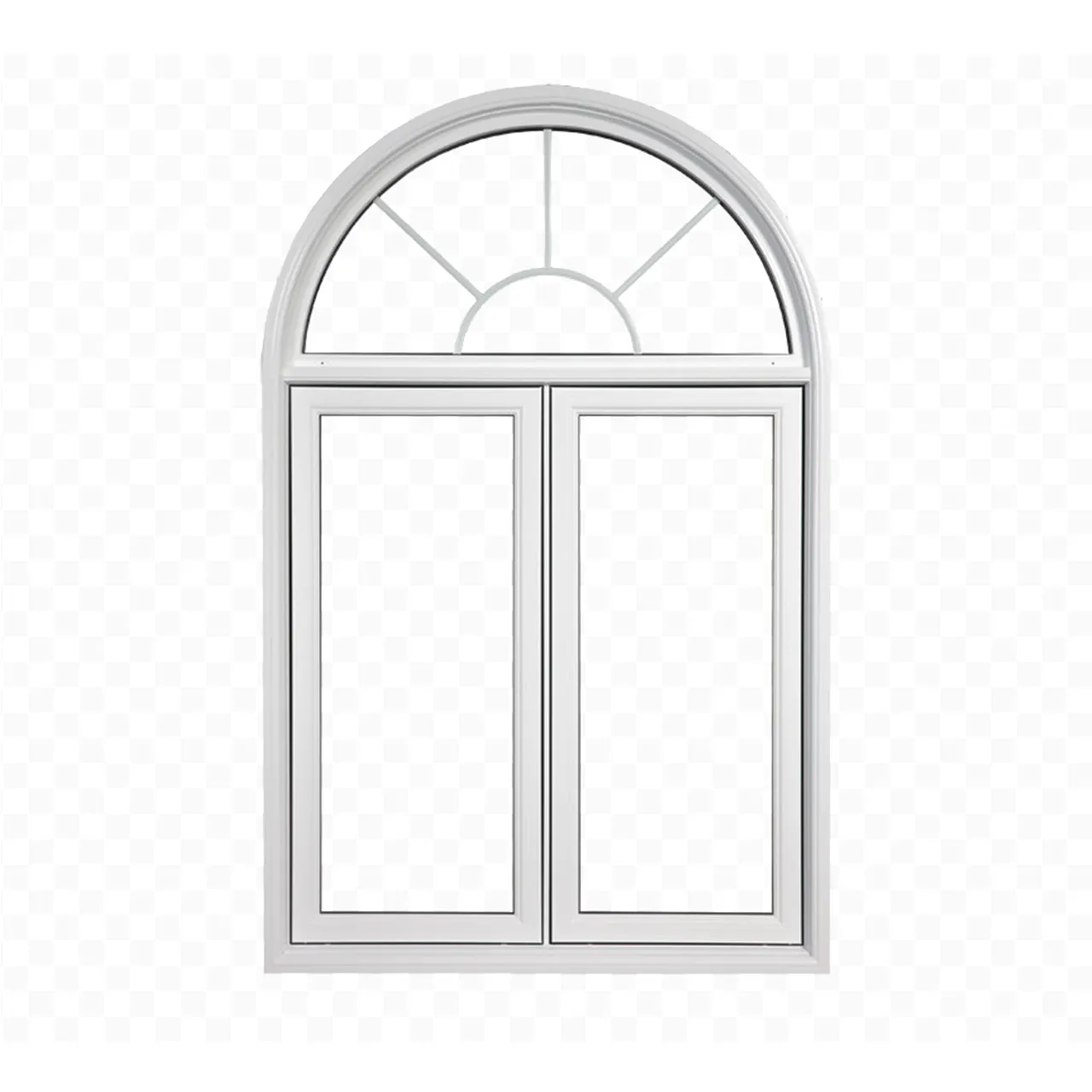 Ventana abatible de aluminio con diseño de arco, con parrilla de vidrio, precio de competición