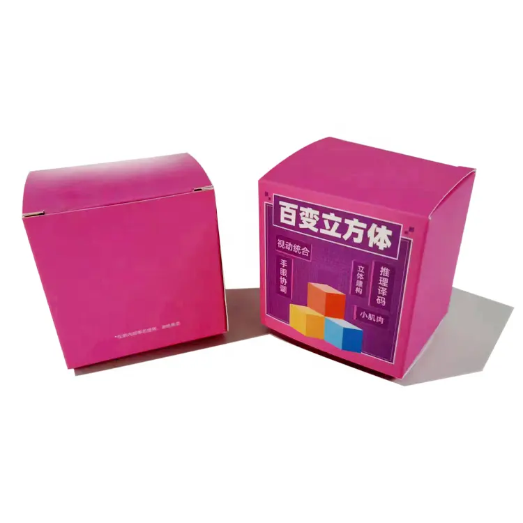 Cajas de papel con tapa para tarjetas de negocios, embalaje de regalo de Año Nuevo y boda de lujo, color rosa pequeño con logotipo personalizado