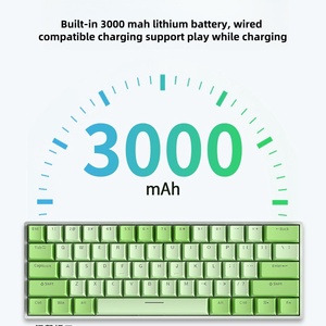 Mini teclado inalámbrico RGB con diseño 60% Teclado de estilo mecánico para juegos para Tablet PC Retroiluminación RGB - Product Image 3