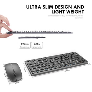 Combo de teclado y ratón inalámbricos recargables, 2,4G, Mouse ergonómico silencioso y juego de teclado - Product Image 3
