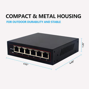 E1光コンバーターPOEスイッチ10/100Mbps 4ポートPoE、2アップリンクスイッチ48V IEEE802.3 af/at Power Over Ethernet for cctv - Product Image 3