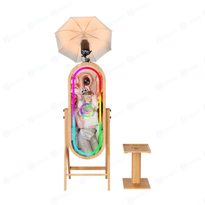 Events Mirror Photobooth Retro Wood Photo Booth with Camera/Printer/<strong>Software</strong>/21.5 Touch Screen Wooden Selfie Photo Booth Machine - Product Image 4