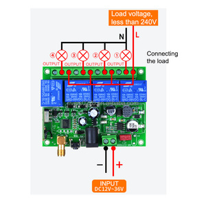 433-MHz-HF-Relais-Empfängermodul Drahtloser 4-CH-Ausgang mit Lern taste und 433-MHz-HF-Fernbedienungssender 1000M DIY - Product Image 5