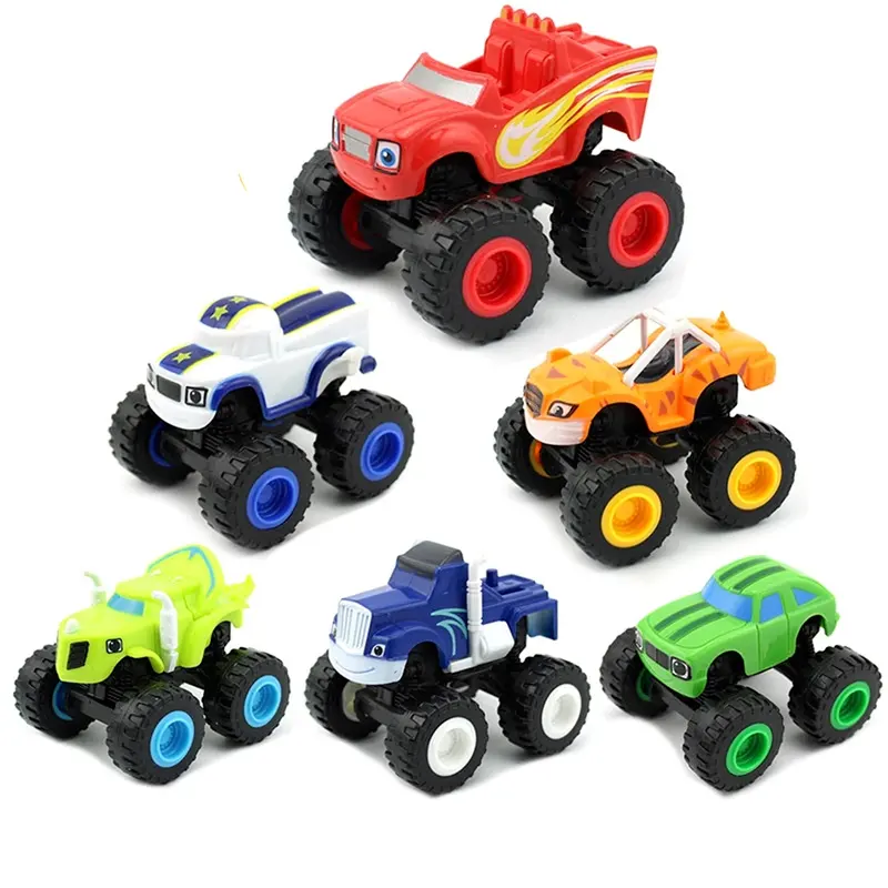 Juguetes de camiones Monster para niños, figuras de coches de dibujos animados, Coches Clásicos Rusos Blaze