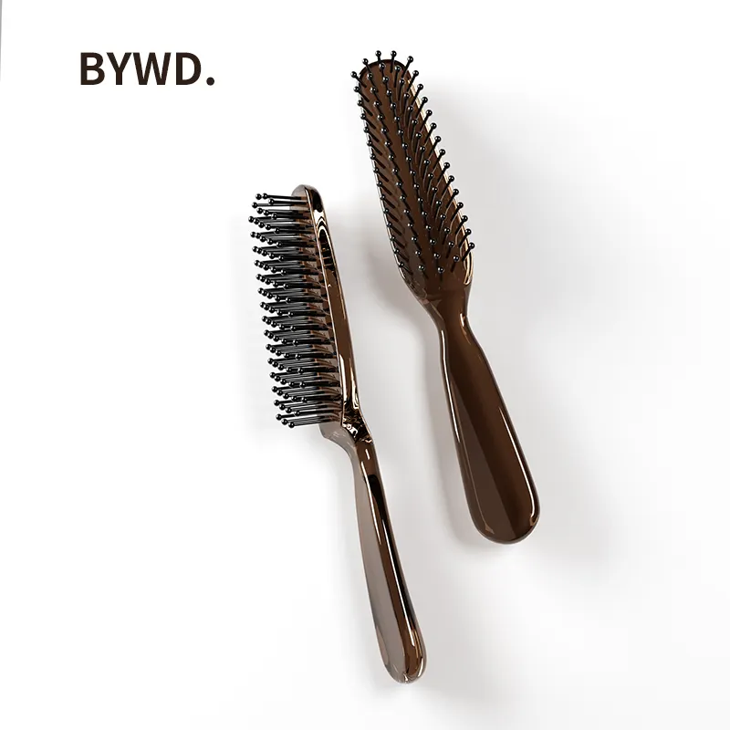 BYWD brosse à cheveux en plastique résistant à la chaleur brosse à cheveux domestique en nylon brosse à cheveux de massage du cuir chevelu en plastique peigne transparent antistatique