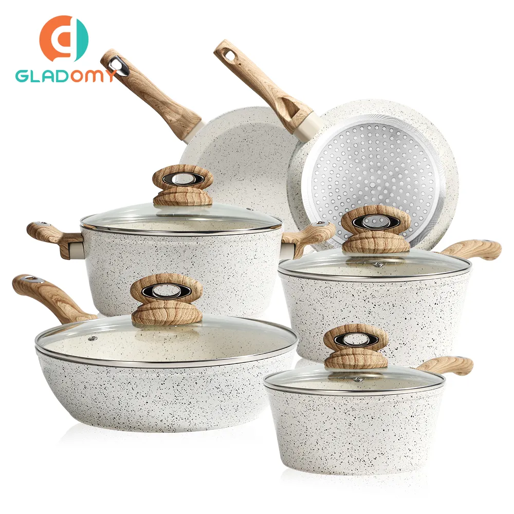 high quality kitchen custom logo nonstick pots pan set casserole aluminium of cooking pots