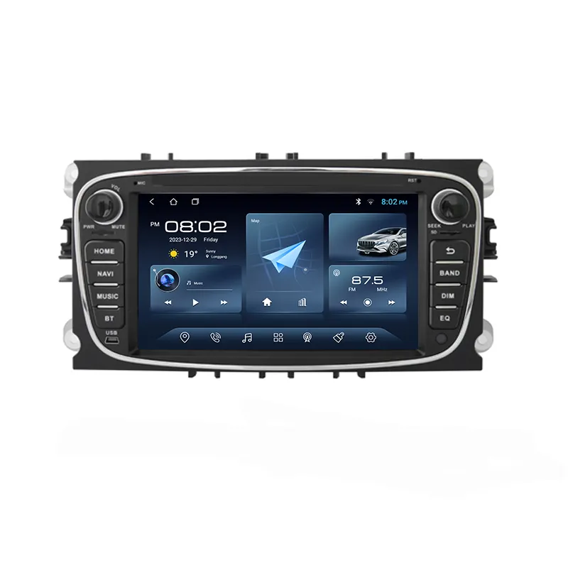 Commercio all'ingrosso della fabbrica Android 13 da 7 pollici autoradio per Ford Focus Mondeo MK4 S-MAX C-MAX Galaxy Bluetooth USB per auto GPS di navigazione