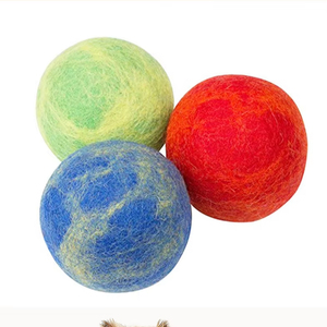 4cm Material de lana ecológica Natural juguetes para gatos 6 unids/pack bolas de colores con hierba gatera en el interior correr ejercicio gato pelota de juguete - Product Image 4