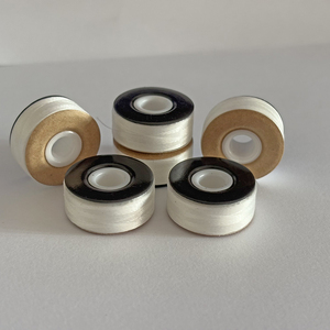 批发70D/2 L风格磁性高品质白色涤纶绣花机预缠绕线轴