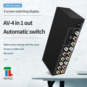 AV <strong>Video</strong> and Audio Automatic Switcher <strong>4</strong> in <strong>1</strong> Out Remote Control Selection Chip <strong>Switch</strong> 4port - Product Image 5