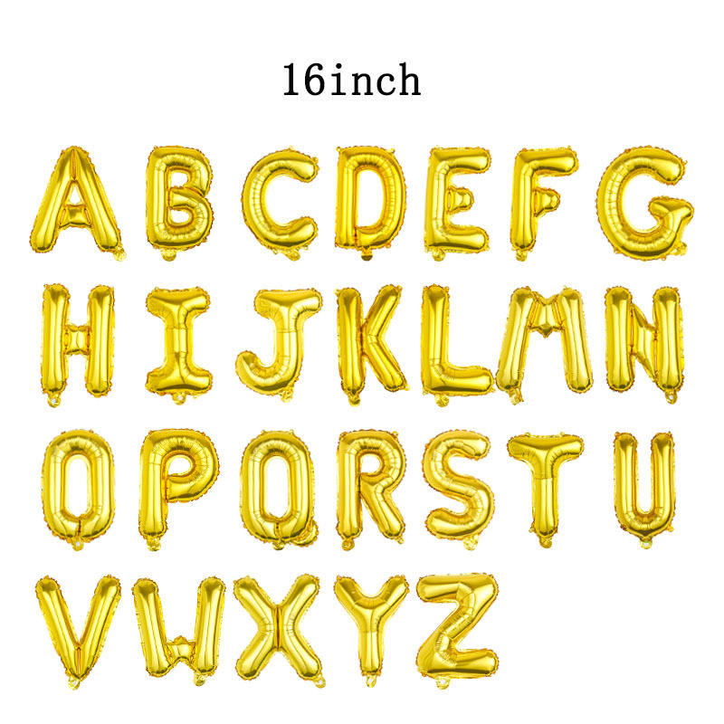 บอลลูนตัวอักษรสีทอง16นิ้ว