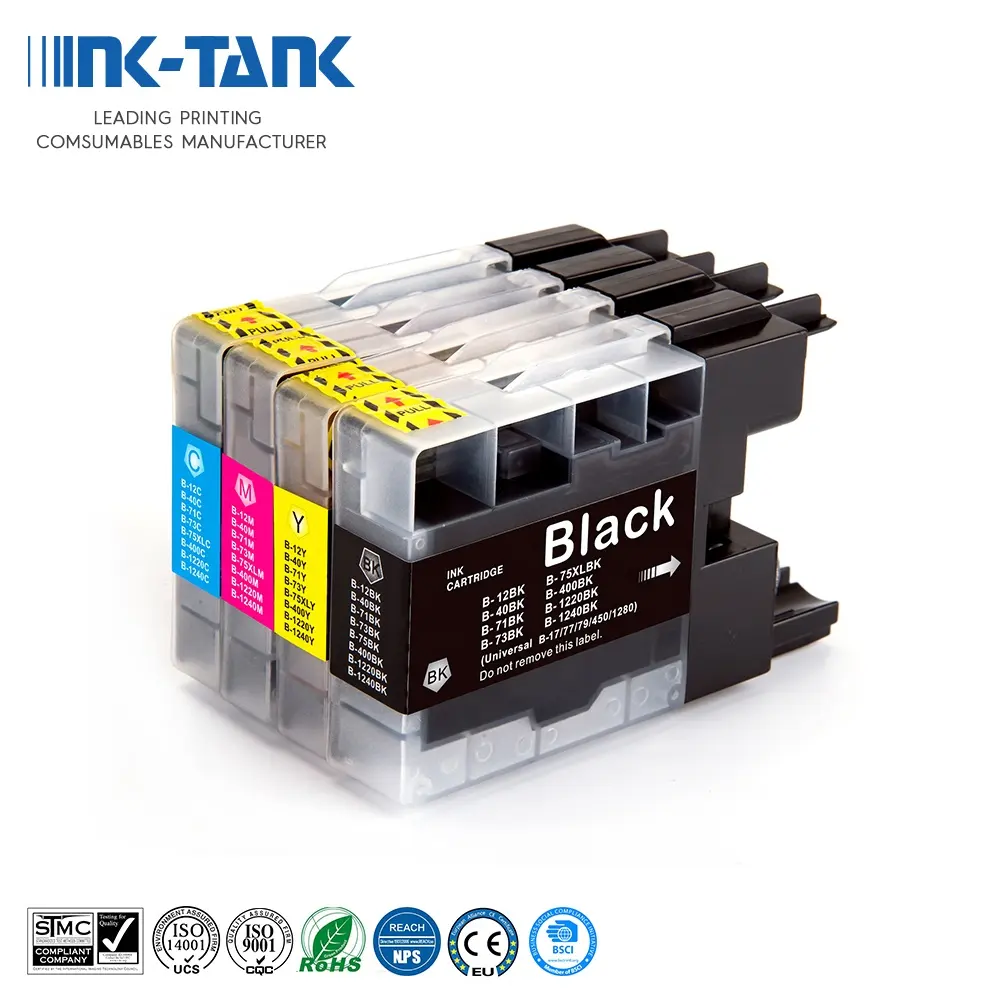 INK-TANK LC 12 40 71 73 75 400 1220 1240 LC1240 LC75 LC73 LC1220 LC71 Compatible Ink Cartridge for Brother MFC-J825DW Printer