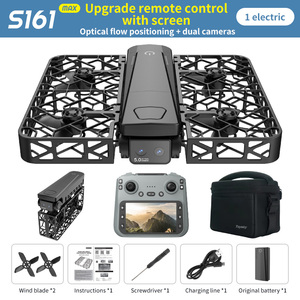S161 Max fırçasız Led Fold Hover hava <span class=keywords><strong>FPV</strong></span> 720P HD kamera Drone yeni tam kiti ile 4.5 inç ekran ızgara koruma RC <span class=keywords><strong>Quad</strong></span> Drone