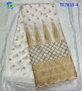 绿色丝绸乔治尼日利亚亮片乔治蕾丝面料丝绸服装乔治 - Product Image 4