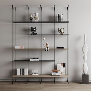 Kệ Sách Lưu Trữ Hiển Thị Tủ Giá Hiện Đại Tối Giản Sang Trọng Modular Tùy Chỉnh Kim Loại Nhôm Với Ánh Sáng Cho Phòng Khách - Product Image 1