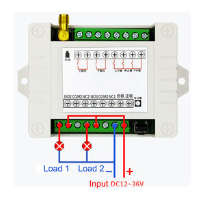 シャッターモーターの前方逆操作のためのDC12V-36V 433MHzデュアル出力モーター制御スイッチ - Product Image 3