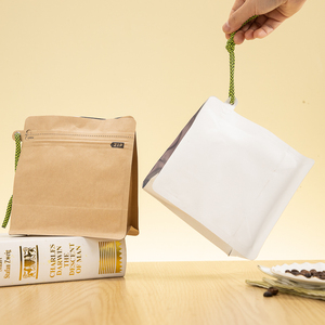Custom Eight Seal Stand up Moisture Proof Coffee Bags Reusable Coffee Bean <strong>Pouch</strong> with Valve and String - Product Image 5