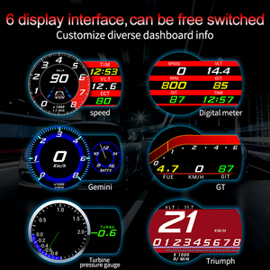 F8 tự động mét đa chức năng Head up Display HUD Đồng hồ tốc độ OBD2 đo cho xe ô tô với 6 giao diện khác nhau - Product Image 5