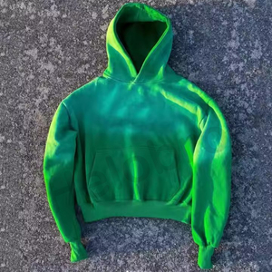 Sudadera con capucha lavada de algodón pesado de alta calidad para hombre, jersey de gran tamaño en blanco personalizado con capucha recortada cuadrada sin cuerda para invierno - Product Image 1