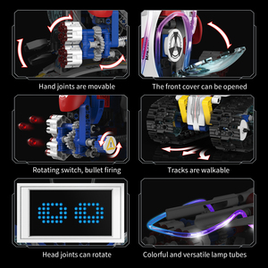 LED Display Screen <strong>Robot</strong> Toy with Light Function DIY Electronic Building Block Made of Plastic Educational Remote Control Toy - Product Image 3