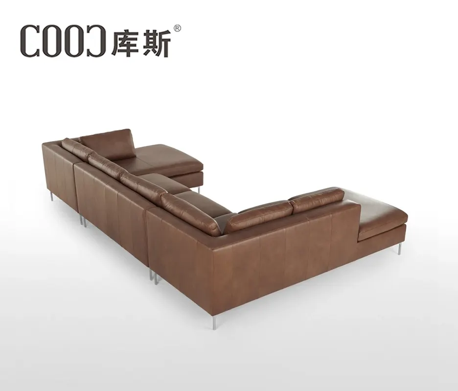 Mobiliário de fábrica atacado sofá de canto longo sofá seccional confortável grande moderno em formato de u