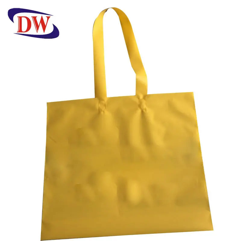 Calzini in plastica con manico morbido giallo satinato opaco CPE porta la borsa della spesa