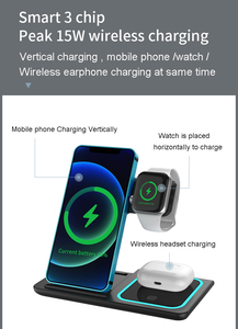 3 in 1 Wireless <strong>Charger</strong> Stand 3 in One Folding Wireless <strong>Charger</strong> X455 with Night Light for <strong>All</strong> Mobile Phones - Product Image 5