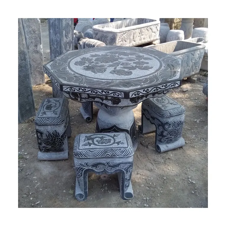 Giardino usato tradizione Cinese marmo pietra all'aperto tavoli e panche