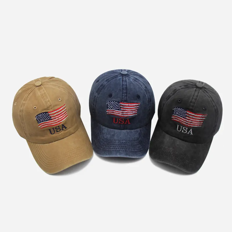 Gorras de béisbol de algodón para hombre y mujer, sombrero de béisbol de algodón con estampado de la bandera estadounidense, Hip Hop, Snapback