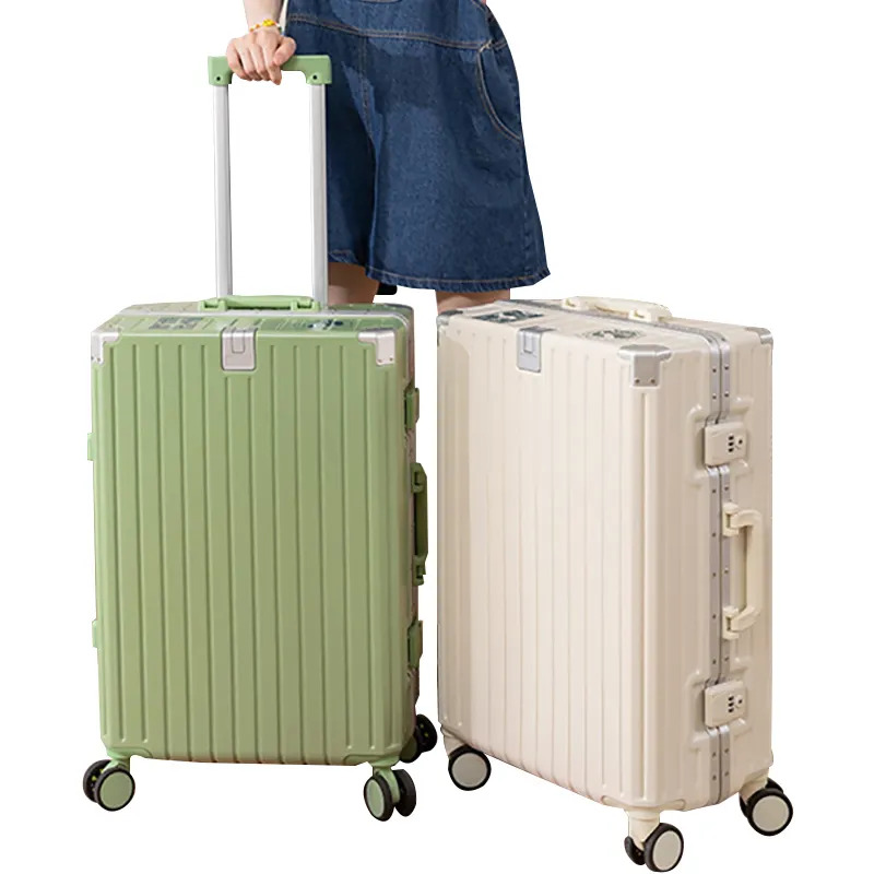Популярная новая трендовая Алюминиевая сумка для багажа чемодан набор тележка для путешествий для молодых женщин и мужчин