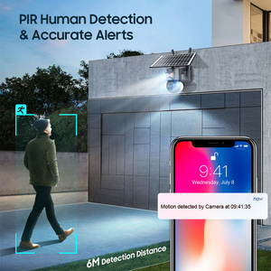 Vesafe WiFi户外无线太阳能内置电池供电摄像头声音闪光警报4G sim卡插槽太阳能闭路电视摄像头 - Product Image 2