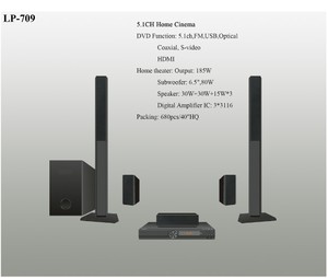 3D环绕迷你家庭影院系统无线BT 5.1 100瓦发光二极管显示USB功能DVD播放器-全塑料 - Product Image 2