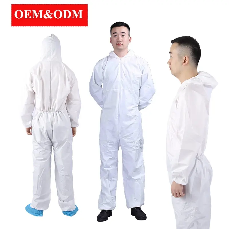 OEM Safety Custom Logo PPE Coverall Waterproof Type 5 6 Vestuário de proteção geral Workwear descartável Coverall