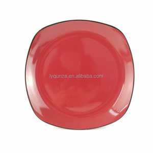 方形陶瓷陶瓷餐具套装，红色和黑色两种颜色装饰 - Product Image 2