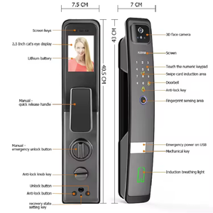 Kamera Tuya App ile 3D yüz tanıma otomatik akıllı kapı kilidi akıllı anahtarsız parmak izi kilidi uzaktan kilidini - Product Image 3