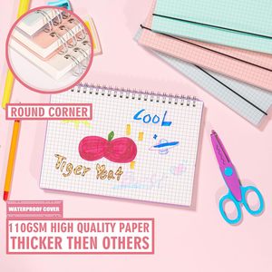 Cuaderno de papel gráfico de tapa dura en espiral con cubierta transparente de Color resistente al agua para revista escolar de trabajo personalizado - Product Image 5