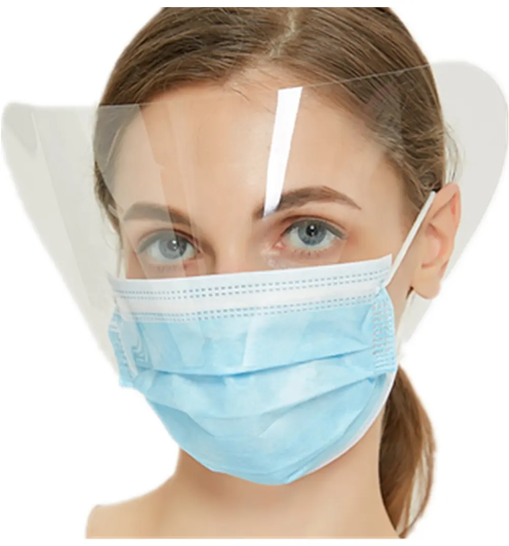 Sj anti-neblina de plástico transparente, proteção facial completa com viseira de proteção
