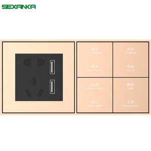 SEXANKA <span class=keywords><strong>KNX</strong></span> EIB akıllı ev bina otomatik sistem akıllı iki kutuplu kombinasyon basmalı düğme anahtarı ve USB arayüzü ile soket - Product Image 4