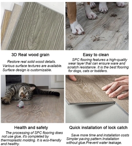 Factory Supply 4mm 5mm Graphic Customized Spc Rigid Flooring Unilin Click Lock Wood Texture <strong>Vinyl</strong> Flooring