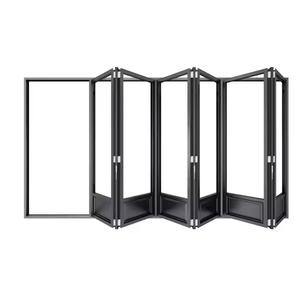 Hiện Đại Nội Bộ có thể khóa accordion trượt pared de Cristal plegable đôi low-e Kính Patio cửa văn phòng phân vùng tường - Product Image 2