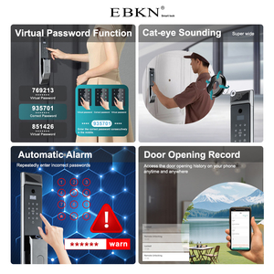 EBKN Tuya Wifi telecomando serratura porta con la macchina fotografica campanello Push Pull volto biometrico riconoscimento vena del palmo serratura intelligente - Product Image 3