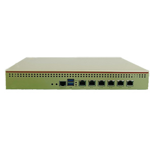 1U <strong>Network</strong> Security Firewall Router PC with 6*2.5 Lans 4*10G SFP VGA Display Linux Pfsense DDR4 RAM US Plug New