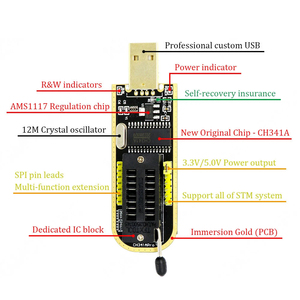 CH 341A 24 EEPROM-Flash-BIOS-USB-Programmier modul der Serie 25 SOIC8 SOP8-Testclip Für EEPROM 93CXX / 25CXX / 24CXX - Product Image 4