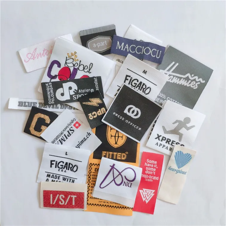 Factory customized labels shirt bags garment label tag woven labels for clothes
