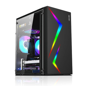 カスタマイズされたM-ATX PCケースゲーマー用CPUキャビネットRGB冷却ファンPCミッドタワーRGBデスクトップケーシングゲームケースコンピュータ用 - Product Image 1