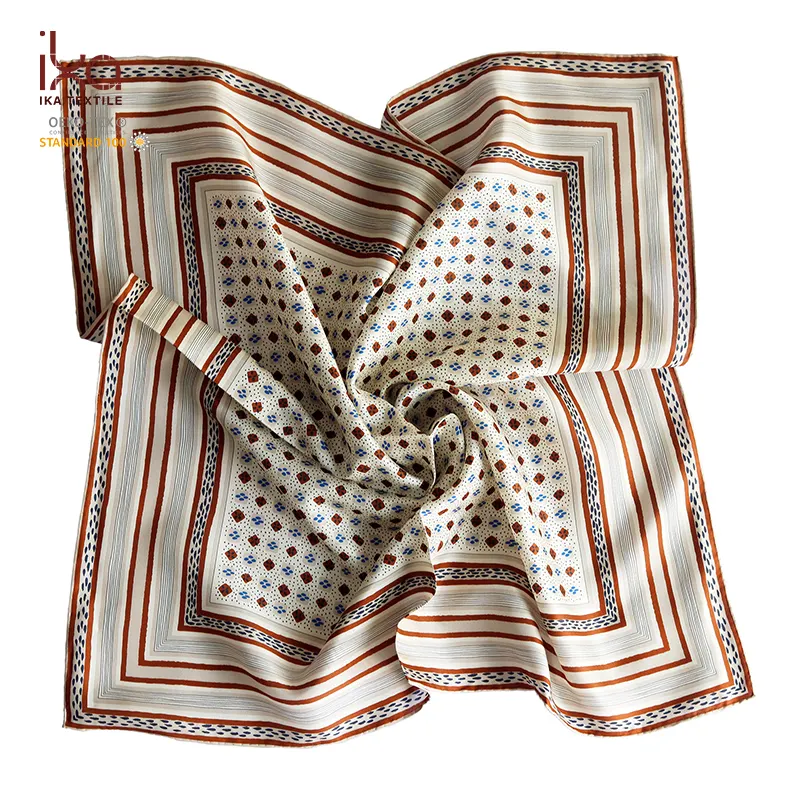 Wholesale Sand Washed Habotai Digital Print Silk Zebra Pattern Scarf Women Fashion Silk Scarf Custom Design