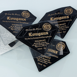 Logo Tùy Chỉnh Thiếc Nhôm Ép Kim Loại Dập Nổi Chai Vodka Rượu Bằng Hợp Kim Kẽm Nhãn Kim Loại - Product Image 3