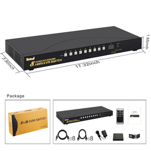 JideTech USB <strong>KVM</strong> <strong>Switch</strong> 8 Port up to 4K@60Hz Resolution with USB 3.0 Hub RS232 <strong>Switch</strong> Support Hotkey Mouse Switching for Linux - Product Image 5