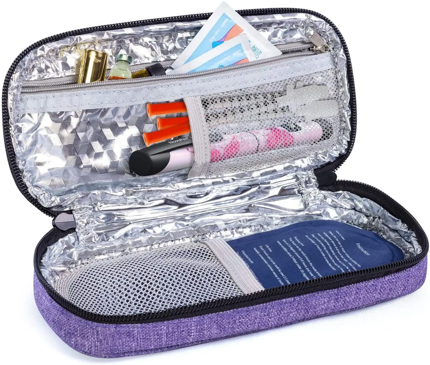 Saco cooler isolado para viagem, portátil, à prova d' água, saco médico, diabetes, material de viagem