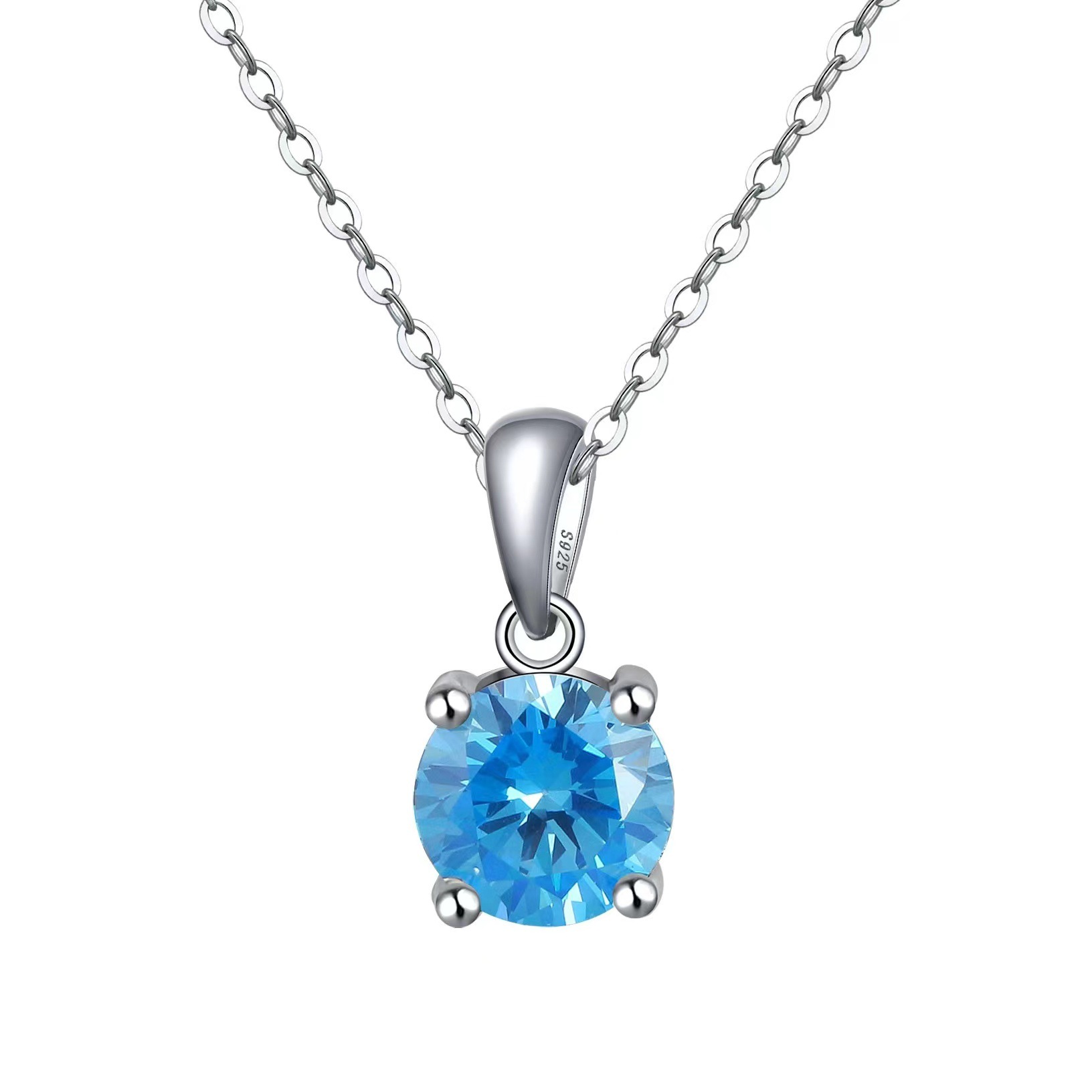 Pendentif simple bleu ciel